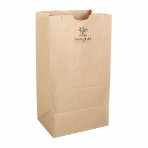 Grocery Bag: 8 1/4 in Wd, 6 1/6 in Dp, 15 11/12 in Ht, Grocery Bag, Kraft, 400 PK