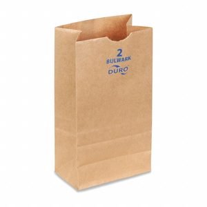 Grocery Bag: 4 1/3 in Wd, 2 5/12 in Dp, 7 11/12 in Ht, Grocery Bag, Kraft, 400 PK