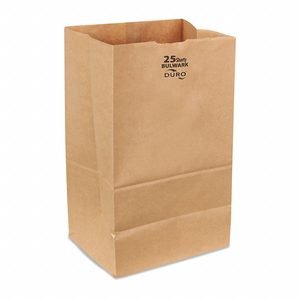 Grocery Bag: 8 1/4 in Wd, 6 1/6 in Dp, 15 11/12 in Ht, Grocery Bag, Kraft, 400 PK