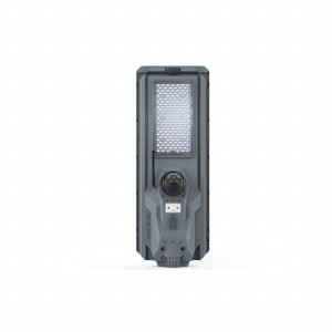 Solar Powered Outdoor Light: 3,800 lm, 6000K, 30 W, Gray, Type IV, 12 in Overall Lg