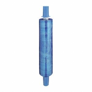 GOODWRAPPERS Stretch Wrap Film: 80 ga Gauge, 20 in Overall Wd, 1,000 ft Overall Lg, Blue, 1-Side