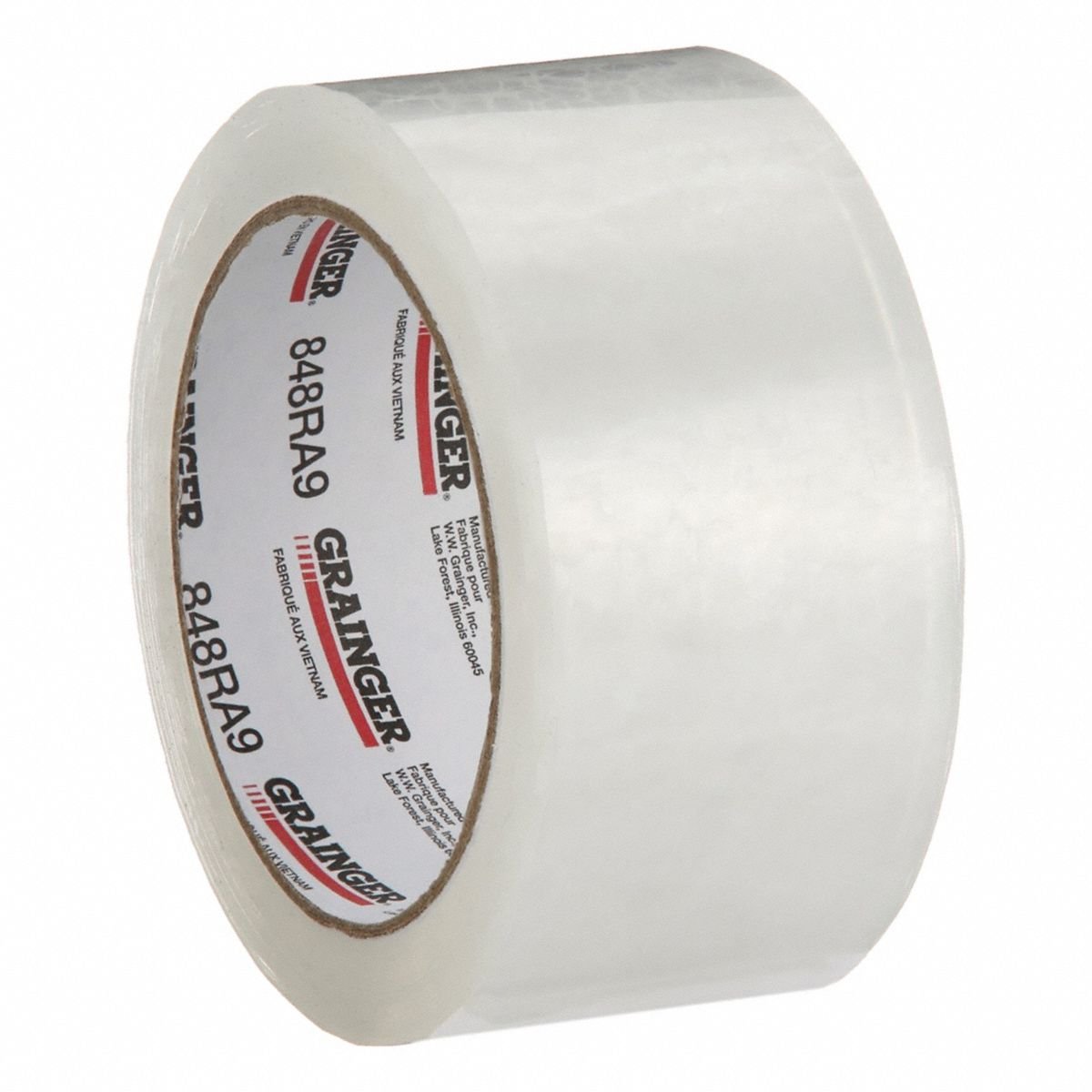 GRAINGER Acrylic Packing Tape: 2.5 mil Tape Thick, 2 in x 55 yd, 2 in, Clear, HD, Medium-Duty