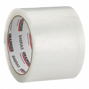 GRAINGER Acrylic Packing Tape: 2.1 mil Tape Thick, 3 in x 55 yd, 3 in, Clear, SD, Medium-Duty