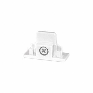 Track Dead End Connector: Compatible with Track J, 1 3/8 in Wd, 5/8 in Ht, White, 20 A Max Current