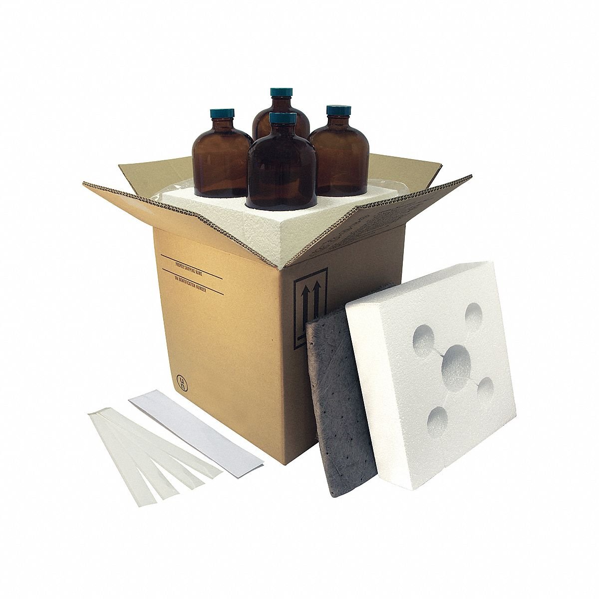 LABELMASTER UN Glass Kit: 14 3/4 in x 14 3/4 in x 15 5/8 in, ( 4 ) : 4 L Bottle, 51 ECT, UN Rated