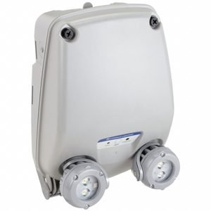 Emergency Light: 6.6 W Lamp Watt, 11 W Emergency Watt, 120 to 347V AC, 2 Lamp Heads, Plastic, Gray