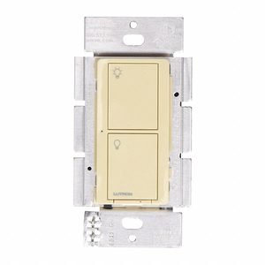 LUTRON Wireless Wall Switch: 2 Buttons, 120 to 277V AC, Wireless, Ivory