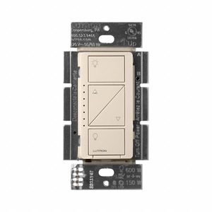 LUTRON Wireless Lighting Dimmer: Caseta, 120V AC, 150W (CFL, LED)/600W (Halogen, Incandescent)