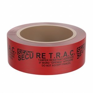 NOVAVISION Tamper Evident Tape: 2 mil Tape Thick, Red, Secure T.R.A.C., 2 in x 60 yd, 2 in x 60 yd