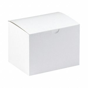 Gift Box: 6 in Inside Lg, 4 1/2 in Inside Wd, 4 1/2 in Inside Ht, White, 100 PK