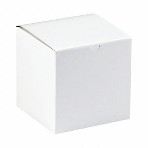 Gift Box: 8 in Inside Lg, 8 in Inside Wd, 8 1/2 in Inside Ht, Kraft, 50 PK