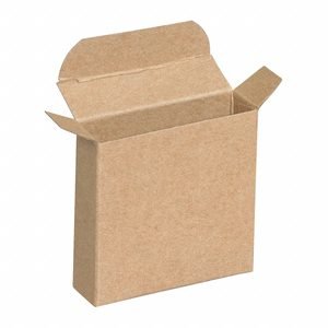 Cartons,Reverse Tuck,3x1 5/16x3",PK1000: Kraft, 3 in Inside Lg, 1 5/16 in Inside Wd, 1,000 PK