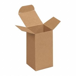 Carton,Reverse Tuck,2 1/2x2 1/2x4",PK500: Kraft, 2 1/2 in Inside Lg, 2 1/2 in Inside Wd, 500 PK