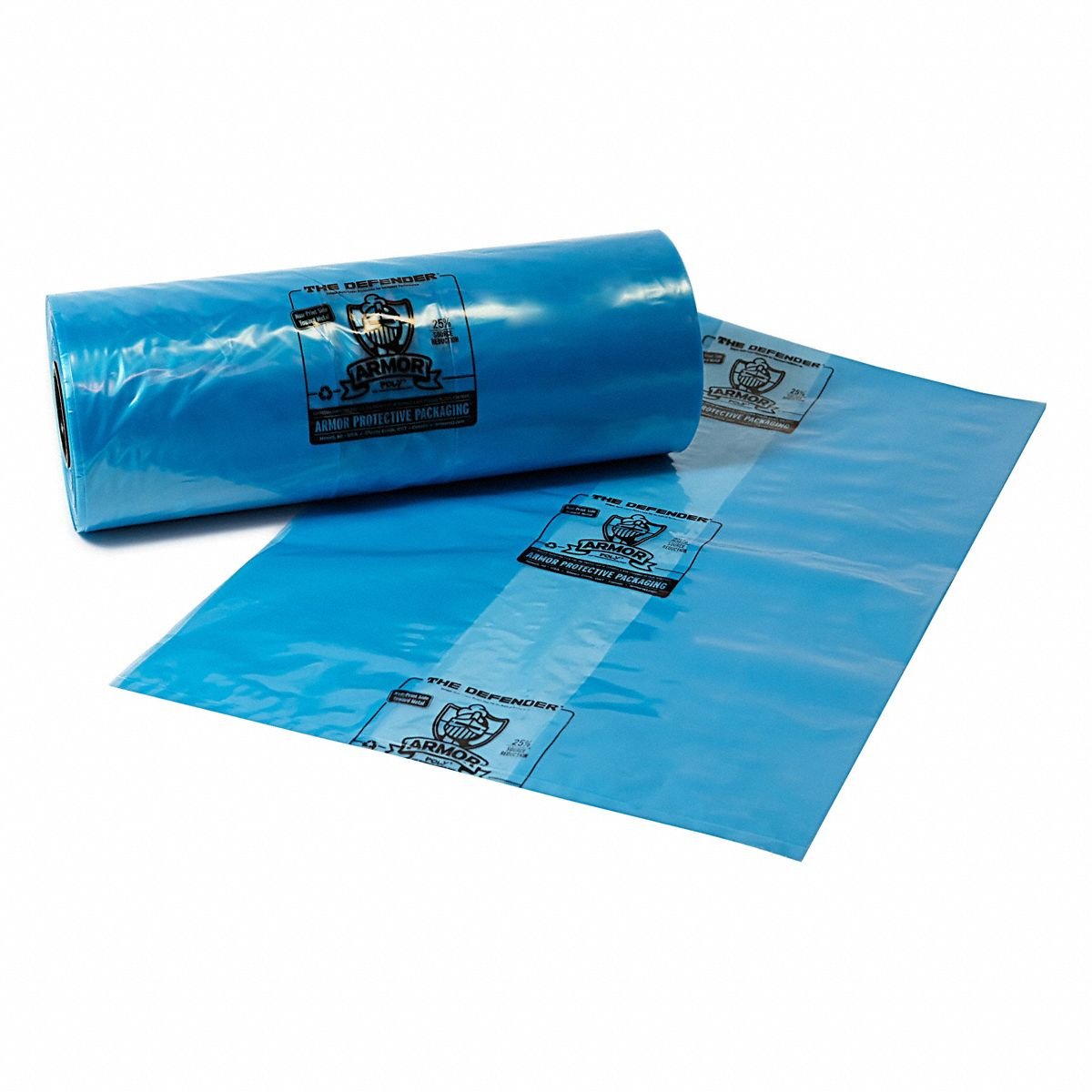 Open Poly Bag: 3 mil Thick, 49 in Wd, 75 in Lg, 46 in, Blue, Roll, Gusseted, 50 PK