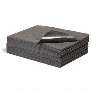 PIG Sorbent Pad: Sorbent Pad, 15 1/2 in Wd, 20 in Lg, Gray, 50 Pads, Not Perforated, 50 PK