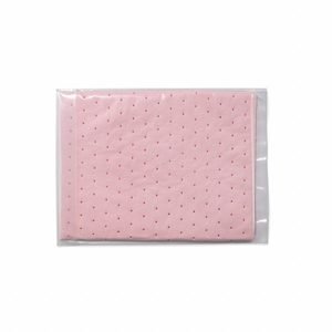 PIG Sorbent Pad: Sorbent Pad, 12 in Wd, 15 in Lg, Pink, 50 Pads, Acids/Bases/Universal, 50 PK