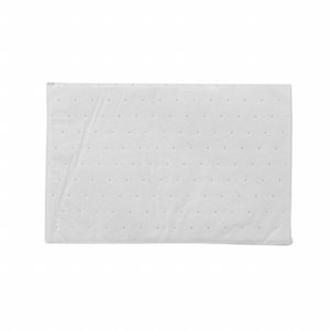 PIG Sorbent Pad: Sorbent Pad, 9 1/2 in Wd, 14 1/2 in Lg, White, 50 Pads, Fuels/Oils, 50 PK