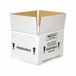 Insulated Shipping Container: 8 in x 6 in x 4 1/4 in, 1.5 in Insert Wall Thick, Cardboard, 3 PK
