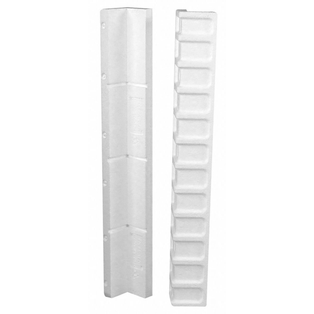 Edge Protector: Edge Protector, Medium-Duty, 3 in Wd, 3 in Dp, 24 in Lg, 1 in Thick, White, 40 PK