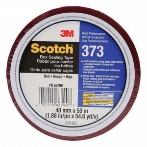 SCOTCH Color Coding Tape: 2.5 mil Tape Thick, Red, 2 in x 55 yd, 373