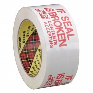 SCOTCH Carton Sealing Tape: 1.9 mil Tape Thick, White, 22 lb/in Tape Tensile Strength, 2 in x 110 yd