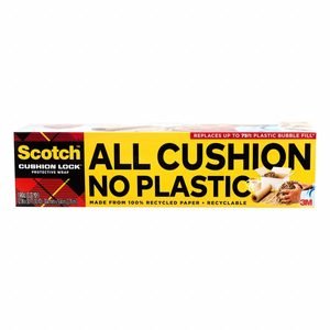 SCOTCH Protective Wrap: 12 in Roll Wd, 30 ft Roll Lg, Brown, 25/32 lb Roll Wt