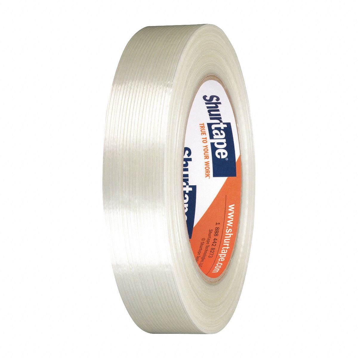 SHURTAPE Strapping Tape: 4.5 mil Tape Thick, 1 in x 180 ft, White, 36 PK