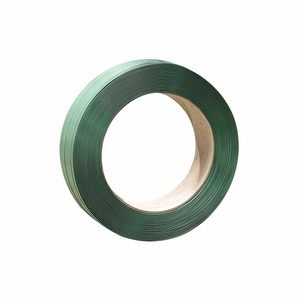 SIGNODE POLYESTER Strap: 3/8 in Strapping Wd, 0.0195 in Thick, 450 lb Break Strength, 16 in Core Dia