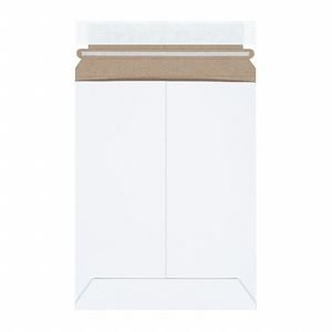 Mailer Envelopes: 7 in x 9 in, 7 in x 9 in, 0.02 in Material Thick, With Tear Strip, White, 100 PK