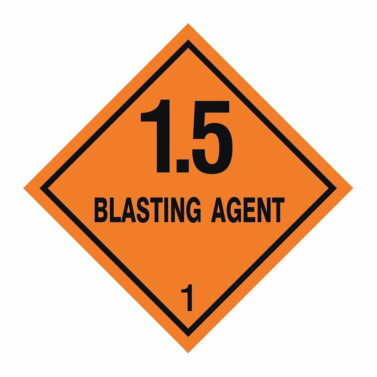 STRANCO INC DOT Container Label: 1.5 Blasting Agent, 4 in x 4 in, 4 in Label Ht, Paper, 500 PK