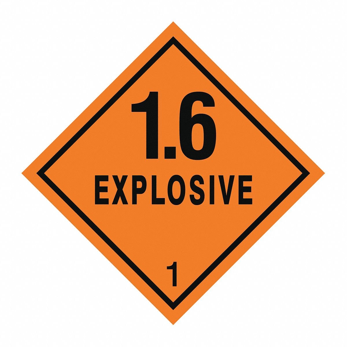 APPROVED VENDOR DOT Container Label: Explosive, 4 in x 4 in, 4 in Label Ht, 4 in Label Wd, 100 PK