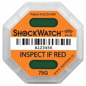 RFID Impact Tag: 1 11/16 in Label Wd, 1 11/16 in Label Ht, English, Not Resettable, 100 PK