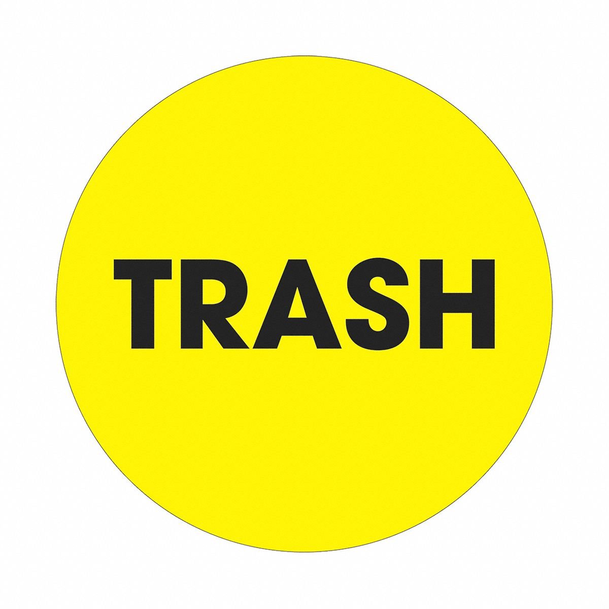 Trash Label: Trash, 2 in x 2 in, Yellow