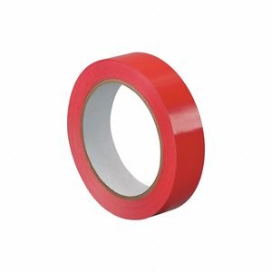 Bag Sealing Tape: 3/8 in Tape Wd, 72 yd Tape Lg, Red, 2.4 mil Tape Thick, UPVC