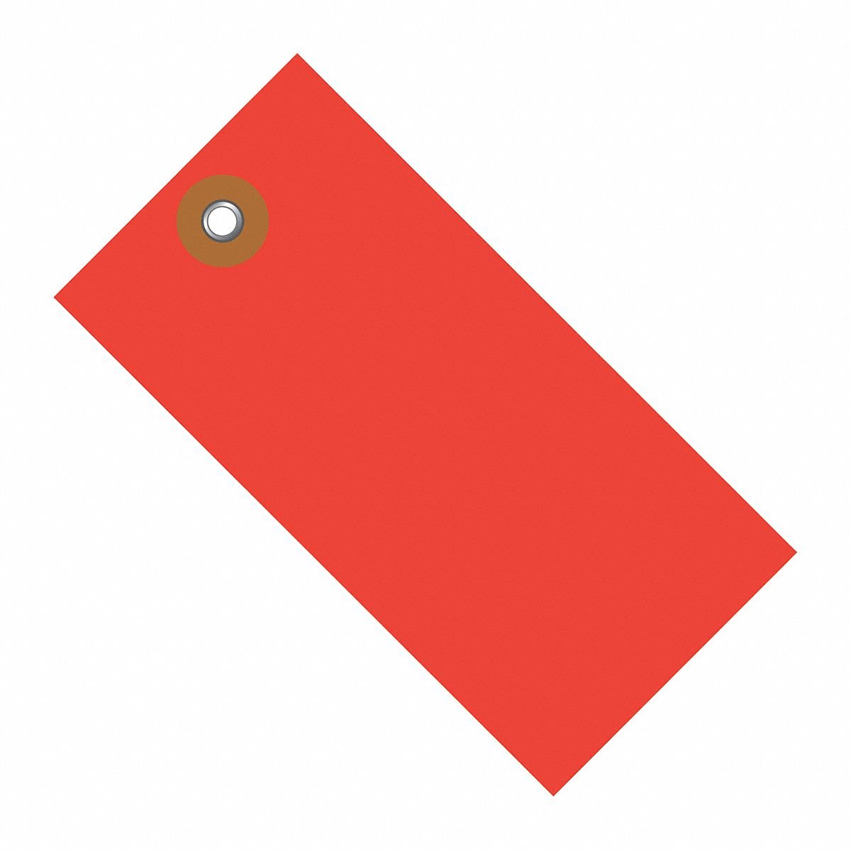 TYVEK Shipping Tag: #5, 4 3/4 in Tag Ht, 2 3/8 in Tag Wd, Orange, Tyvek, Plain Tag, 100, PK