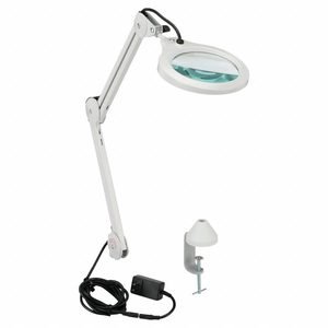 VISION-LUXO Round Magnifier Light: LED, 1.75x, 3 Diopter, 700 lm Max Brightness, 30 in Arm Reach