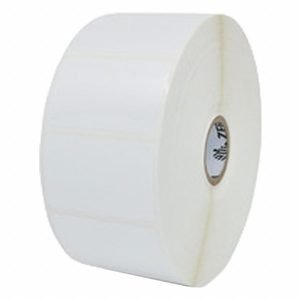 ZEBRA Barcode Printer Labels: 2 in Label Wd, 1 1/4 in Label Ht, White, 1 in Core Dia., Gloss