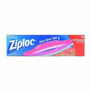 ZIPLOC Reclosable Bag: 1.75 mil Thick, 9 7/12 in Wd, 12 1/12 in Lg, Hang Hole Not Included, 22 PK